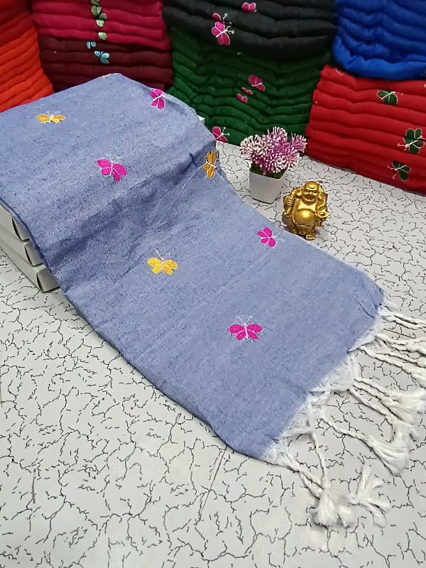 Khadi Butterfly Embroidery Sarees Khadi Butterfly Embroidery Sarees